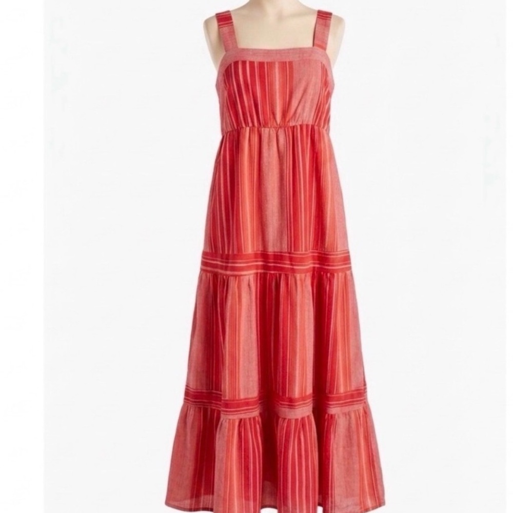 Sage The Label Cotton/Linen Red
Striped Maxi Dress Resort Vacation Boho MED-EUC